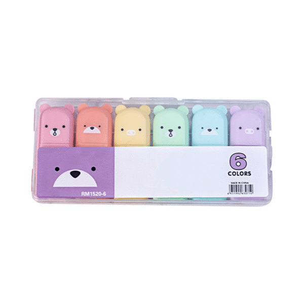 1728572705432-2c803f3f1cfd47bb83a3c622242c3ee2-goods.png Adorable Mini Bear Highlighter, Colorful Marker Pen Set