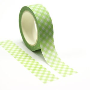 19a48e9d6ffe44eebf7fa323f03770c3-goods.jpeg Green Plaid Washi Tape for Journaling Scrapbooking and Creative Stationery Projects