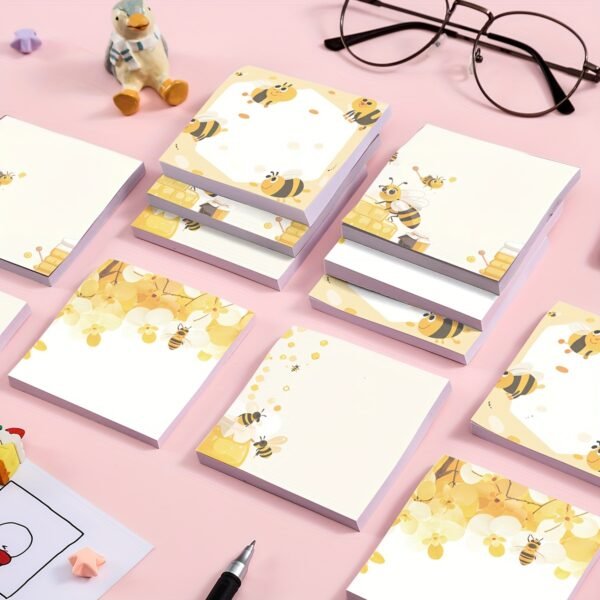 27974ba0-22ad-4313-8454-e400236643de.jpg Cute Bee Sticky Note Set with Adorable Cartoon Design for Journals Planners and Study Notes
