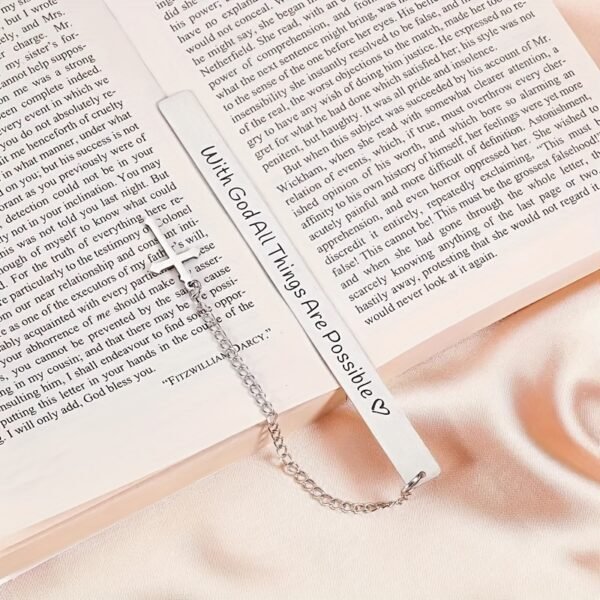3f6106eb-9f87-4df3-8475-6c6714639486.jpg Elegant Stainless Steel Bookmark with Inspirational Quote for Reading and Daily Journaling