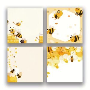 413473d5-0f5e-4323-9620-013a50bb6ecb.jpg Cute Bee Sticky Note Set with Adorable Cartoon Design for Journals Planners and Study Notes