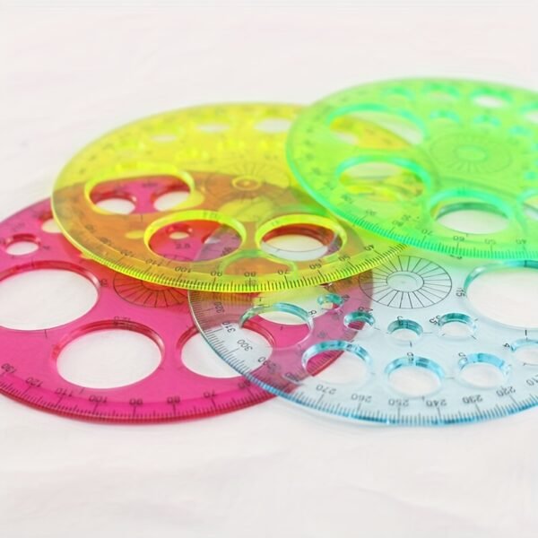 7bad47c1-2c8c-4626-9af8-3e49b9030230.jpg 5pcs Random Creative Multi-Functional Pattern Ruler Set, Circular Ruler with Circles and Degrees, for Drawing, Repair, Office, and School Supplies