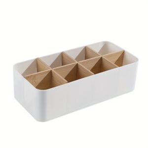 9bada181-318c-4603-b6d7-3e61d95ca6f7.jpg Modern Bamboo Desk Organizer with 8 Compartments for Pens Stationery and Workspace Storage - Assorted Colors