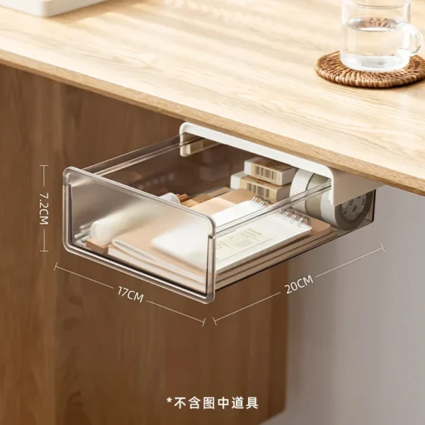 S90e343537a8c462e852a47514c3e0b8aT.webp Hidden Storage Box for Drawers Under The Desk, Storage Rack for Desk Bottom in The Office, Desk Style Stationery Pen Holder