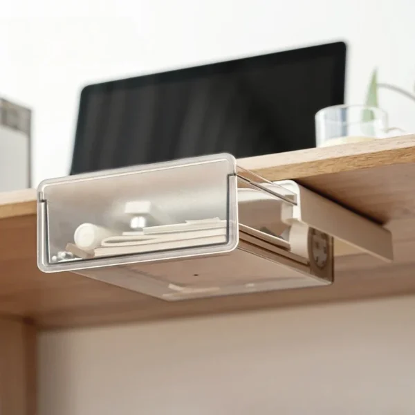 Sb432484983454fcdbb3e9265d2161733d.webp Hidden Storage Box for Drawers Under The Desk, Storage Rack for Desk Bottom in The Office, Desk Style Stationery Pen Holder