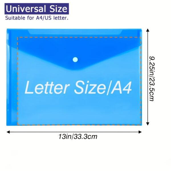 baab8ddc-ce77-4808-a38c-bf95172c261a.jpg 7pcs Random Color Clear Plastic Envelopes with Snap Button Closure, A4 Size Document File Folders, Letter Size, Durable Poly Material, for School Office Supplies