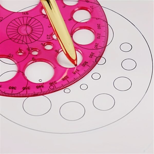 c465f13b-b50a-4bfa-9919-27c46b003435.jpg 5pcs Random Creative Multi-Functional Pattern Ruler Set, Circular Ruler with Circles and Degrees, for Drawing, Repair, Office, and School Supplies
