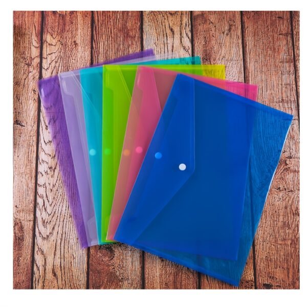 d06f4446-646b-4c97-8826-a7d88818bc0d.jpg 7pcs Random Color Clear Plastic Envelopes with Snap Button Closure, A4 Size Document File Folders, Letter Size, Durable Poly Material, for School Office Supplies