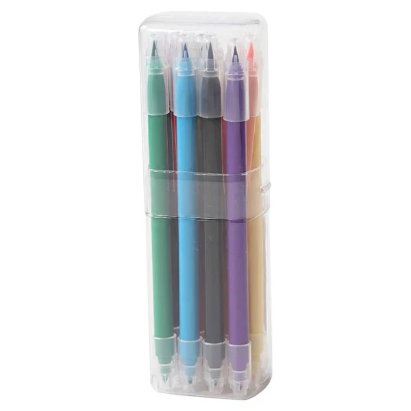 Hexagonal Water based Twin Pen 12 Colour Set with Case